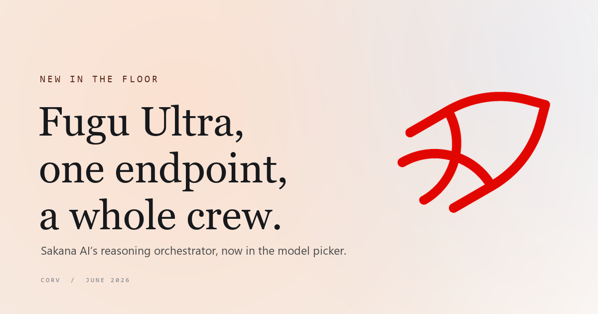 Fugu Ultra — the red Sakana Fugu fish mark on a dawn glow